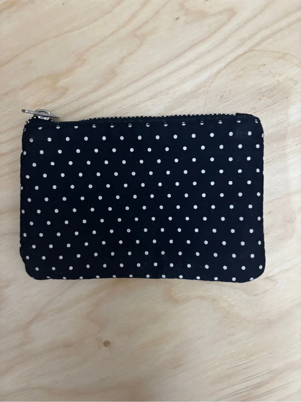 Brandy Melville Black Polka Dot Zip Pouch - Picture 2 of 2